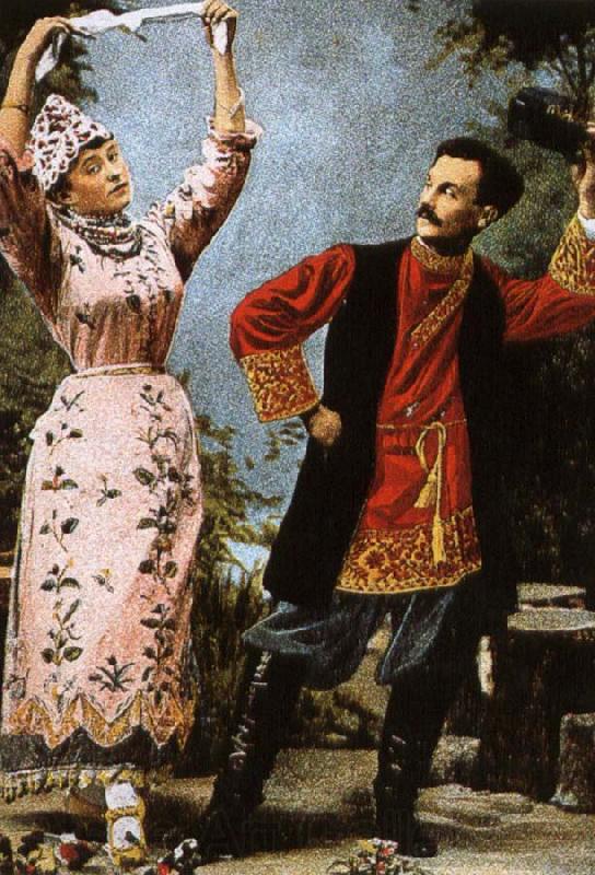 nikolay gogol russian folk dancers Spain oil painting art